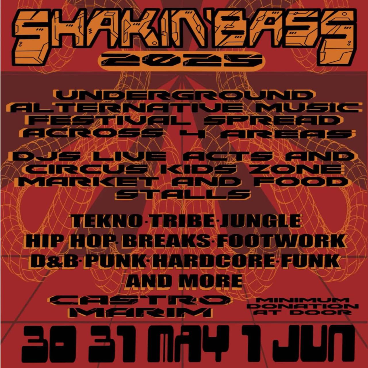Flyer for Shakin'Bass festival